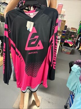 Women's Black & Hot Pink Long Sleeve Jersey - Performance Cycling Top